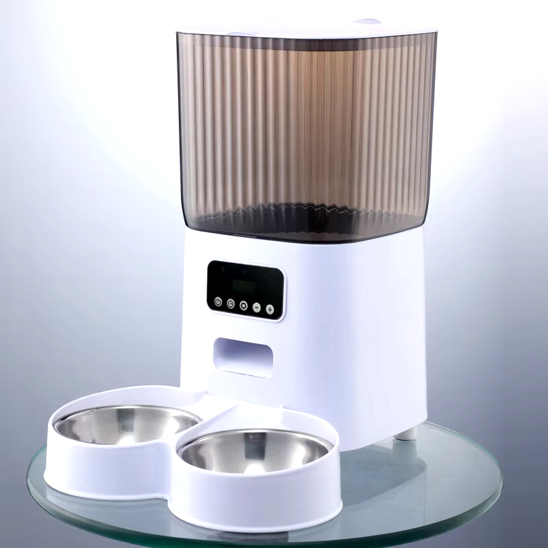5L Pet Feeder with Camera Automatic Cat Feeder Smart Dog Food Dispenser Wifi Timing Stainless Steel Feeding Bowl(No 5V 2A Plug)