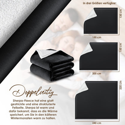 KESSER® Kuscheldecke Flauschig Wohndecke Sherpa Fleece Decke Flanell Bett Sofa