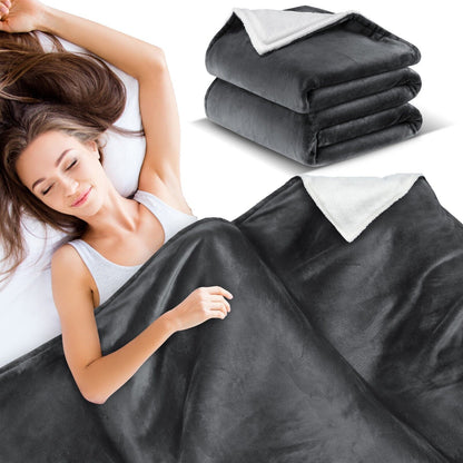 KESSER® Kuscheldecke Flauschig Wohndecke Sherpa Fleece Decke Flanell Bett Sofa