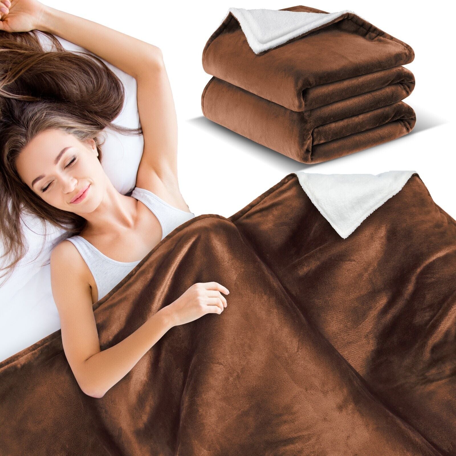 KESSER® Kuscheldecke Flauschig Wohndecke Sherpa Fleece Decke Flanell Bett Sofa