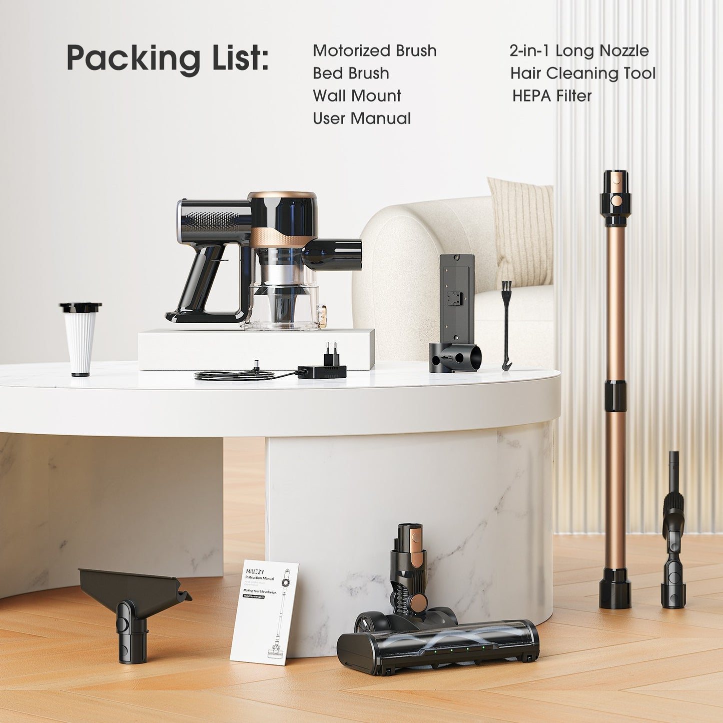 P2 Kabellos Staubsauger 45000Pa Akku Staubsauger Bis 45Min. Bodenstaubsaug