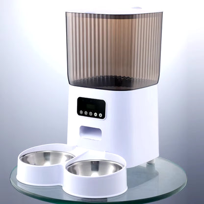 5L Pet Feeder with Camera Automatic Cat Feeder Smart Dog Food Dispenser Wifi Timing Stainless Steel Feeding Bowl（No 5V 2A Plug）