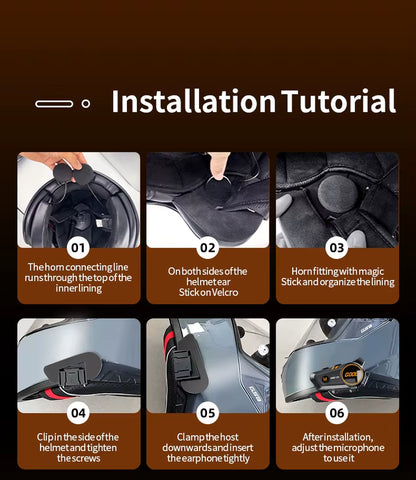 1/2X Music Interphone Bluetooth 5.3 Motorcycle Helmet Intercom Headset Waterproof 300M Intercomunicador Speaker Earphone