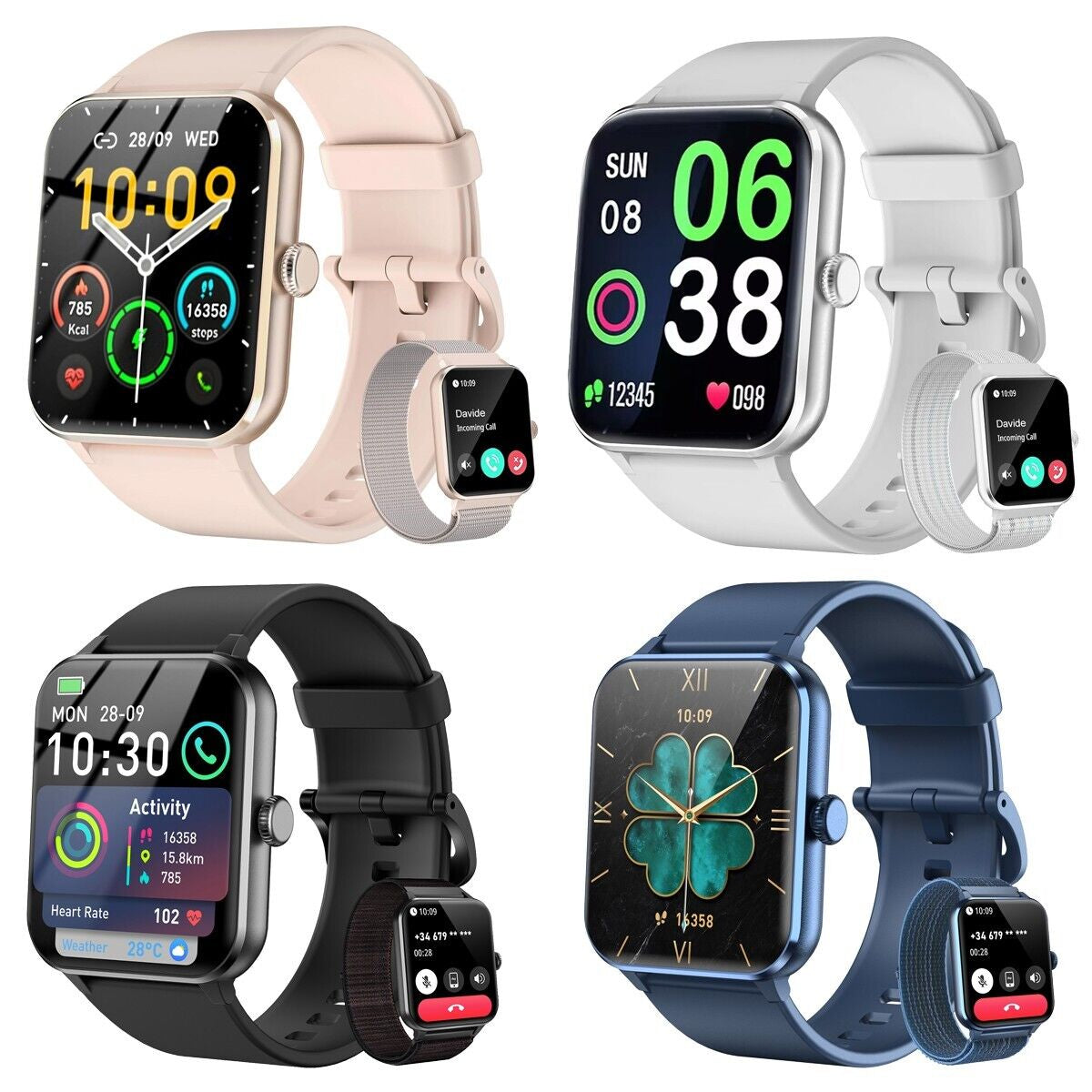 Blackview Smartwatch Damen Herren Mit Bluetooth Anrufe Fitnessuhr Für Android