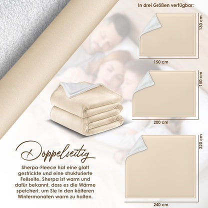 KESSER® Kuscheldecke Flauschig Wohndecke Sherpa Fleece Decke Flanell Bett Sofa