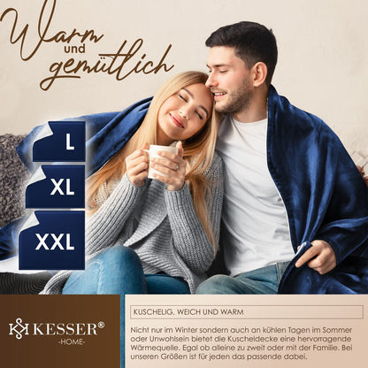KESSER® Kuscheldecke Flauschig Wohndecke Sherpa Fleece Decke Flanell Bett Sofa