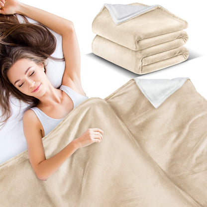 KESSER® Kuscheldecke Flauschig Wohndecke Sherpa Fleece Decke Flanell Bett Sofa