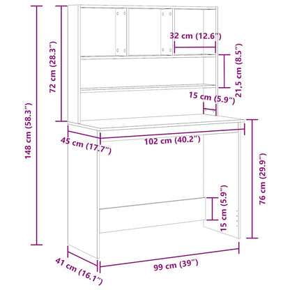 Schreibtisch Mit Regal Bürotisch Computertisch Arbeitstisch Holzwerkstoff Vidaxl