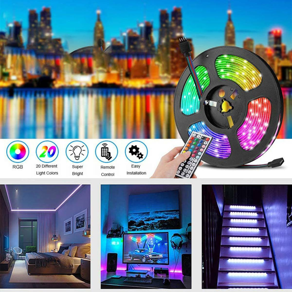 1M-20M LED Stripe RGB Leiste Streifen 5050 SMD Band Licht Leuchte Lichterkette