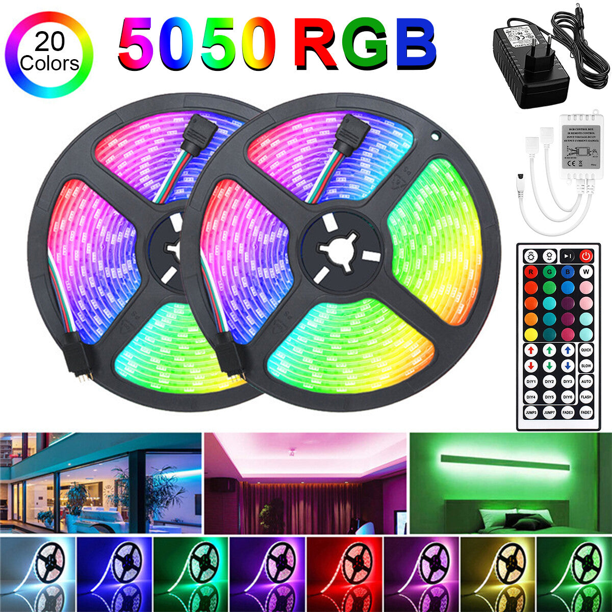 1M-20M LED Stripe RGB Leiste Streifen 5050 SMD Band Licht Leuchte Lichterkette