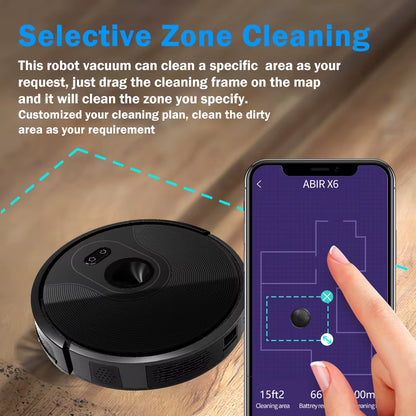 Robot Vacuum Cleaner  X6 ,Visual Navigation,App Virtual Barrier,6000Pa Suction,Smart Home Mop,Floor Carpet Washing Tool